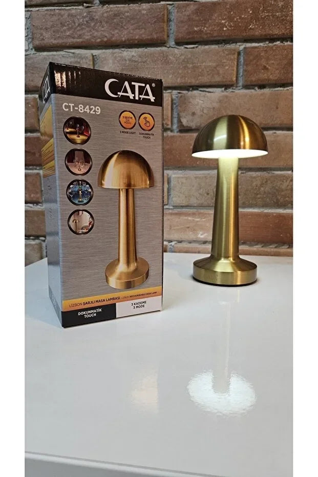 Cata Mantar Lamba Ct-8429 Lizbon 3 Renk Şarjlı Masa Lambası