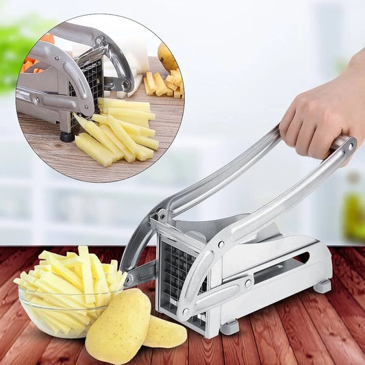 Çelik Patates Dilimleyici - Çok Fonksiyonlu Patates Dilimleyici, Sebze Doğrayıcı & Rendeli Ayarlanabilir Bıçak İle Düzgün Dilimler