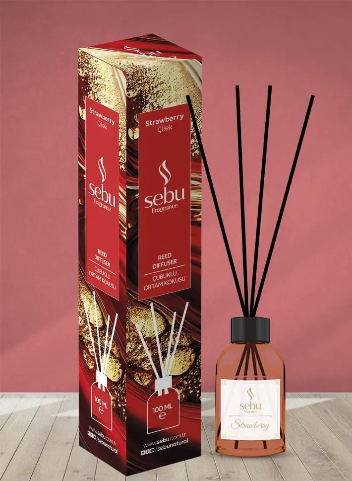 Çilek Ortam Kokusu Bambu Çubuklu Sebu 100 Ml