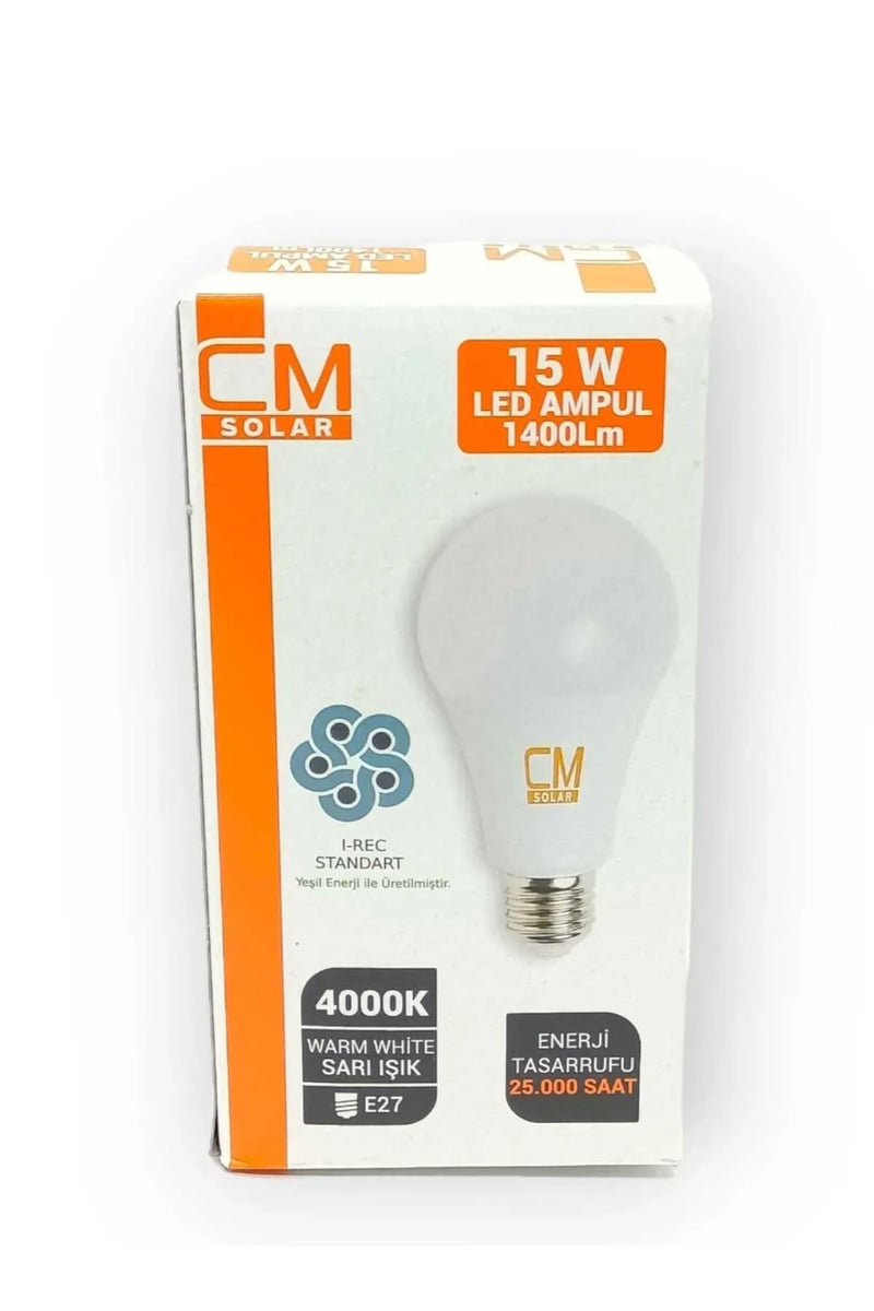 Cmsolar 15w Led 4000k Sarı Işık Ampul E27 Duylu