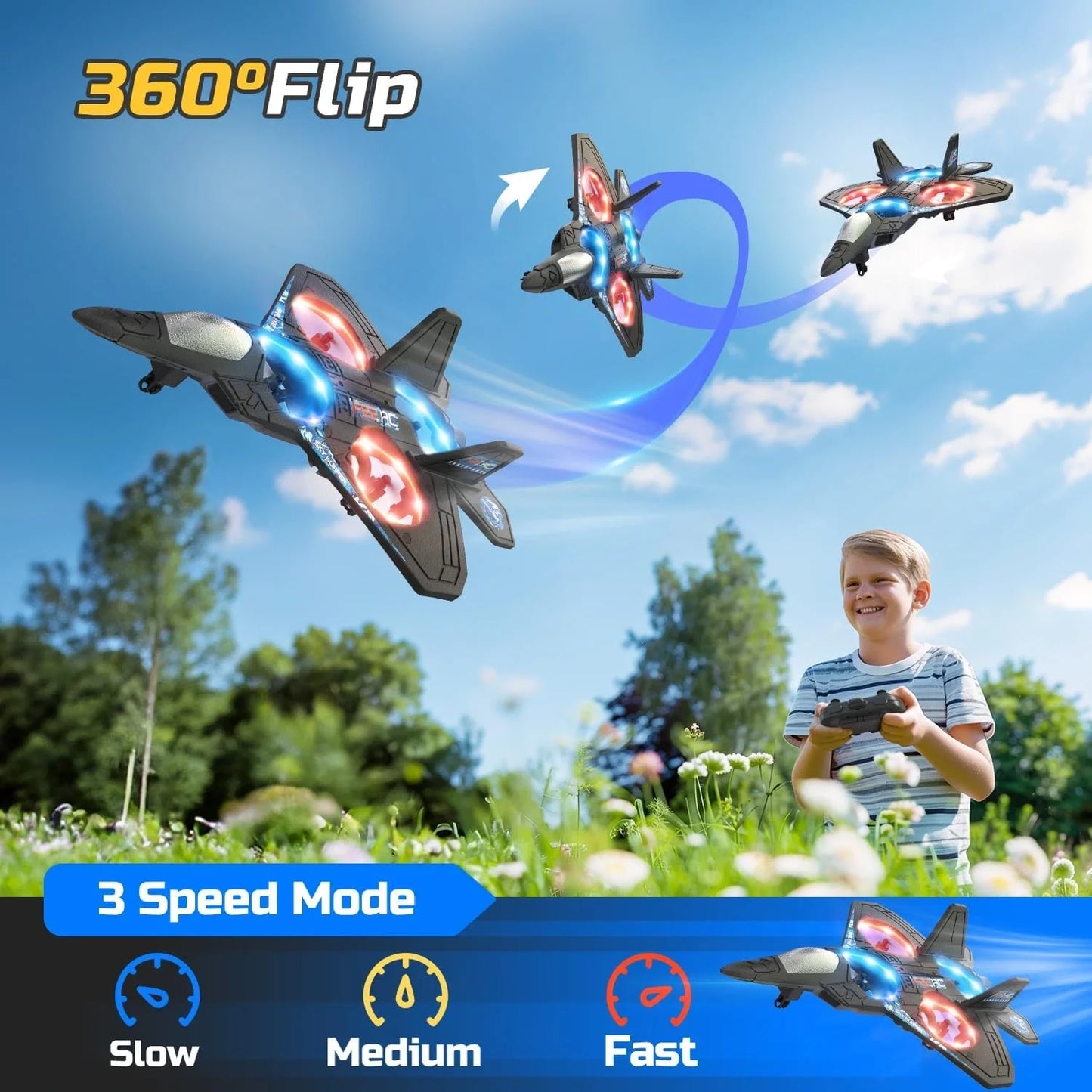 Çocuklar İçin Uzaktan Kumandalı Uçak Drone, Erkek Çocuklar İçin Hobi Rtf Rc Uçak Oyuncakları, F22 Raptor Savaş Uçağı Rc Jet Uçağı Oyuncağı