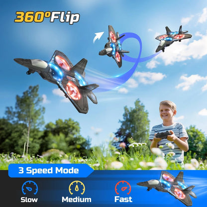 Çocuklar İçin Uzaktan Kumandalı Uçak Drone, Erkek Çocuklar İçin Hobi Rtf Rc Uçak Oyuncakları, F22 Raptor Savaş Uçağı Rc Jet Uçağı Oyuncağı