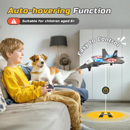 Çocuklar İçin Uzaktan Kumandalı Uçak Drone, Erkek Çocuklar İçin Hobi Rtf Rc Uçak Oyuncakları, F22 Raptor Savaş Uçağı Rc Jet Uçağı Oyuncağı