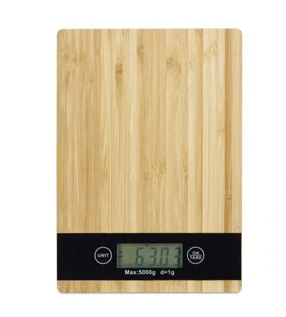 Crown Dijital Hassas Mutfak Tartısı - Terazisi-hassas Ölçüm 5kg Bambu Görünümlü