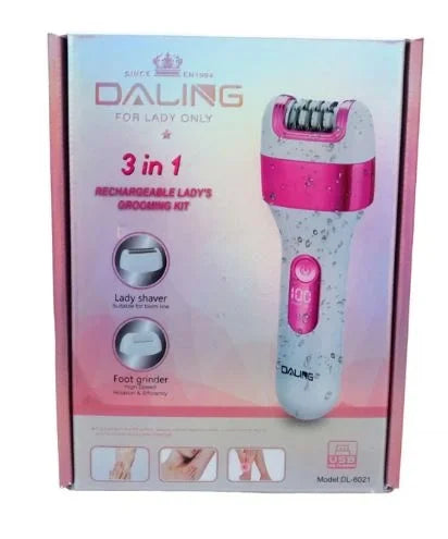 Daling 3'ü 1 Arada Şarj Edilebilir Kadın Bakım Seti Epilatör Tıraş Makinesi Nasır Sökücü Dijital