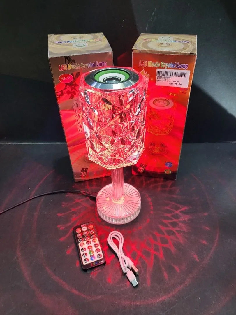 Kristal Masa Lamba Rgb Bluetooth Hoparlörlü Gece Lambası Hx-222