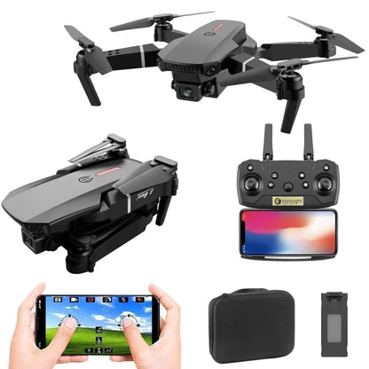 E88 Drone 4k Hd Çift Kameralı Drone App Kontrol Wifi Li Katlanabilir Quatcopter X3 Batarya