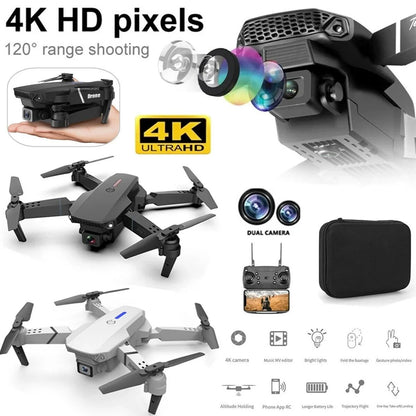 E88 Drone 4k Hd Çift Kameralı Drone App Kontrol Wifi Li Katlanabilir Quatcopter X3 Batarya