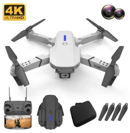 E88 Drone 4k Hd Çift Kameralı Drone App Kontrol Wifi Li Katlanabilir Quatcopter X3 Batarya