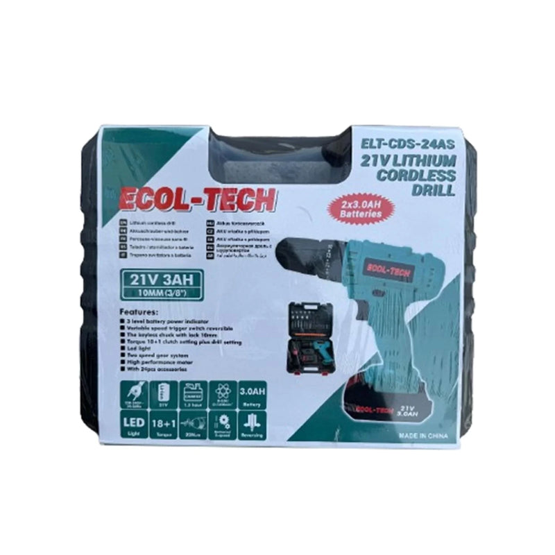 Ecol-tech Akülü Şarjlı Vidalama Matkap 21v 3.0ah