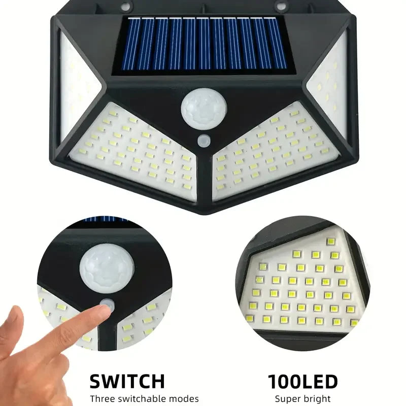 Egonex 100 Led Güneş Duvar Lambası Açık Güneş Lambası