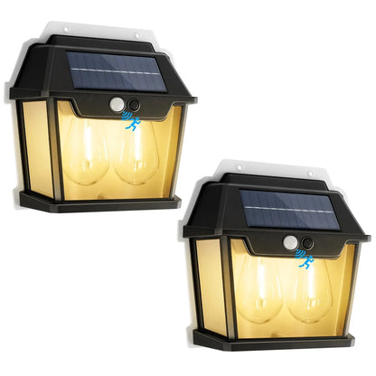 Egonex 2 Ampullü Hareket Sensörlü Solar Güneş Enerjili Ampul Led Duvar Lambası