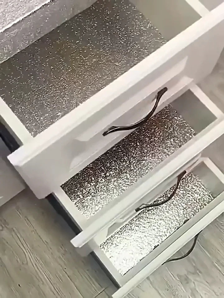 Egonex 2 Metre Kendinden Yapışkanlı Silinebilir Mutfak Tezgah Üstü Sticker Folyo Gümüş Renk