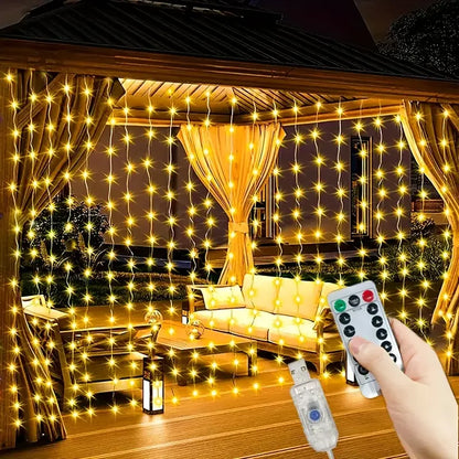 Egonex 300 Ledli 10 Sarkıt Perde Led Işık-8 Fonksiyon, Uzaktan Kumandalı, 3x3 Metre