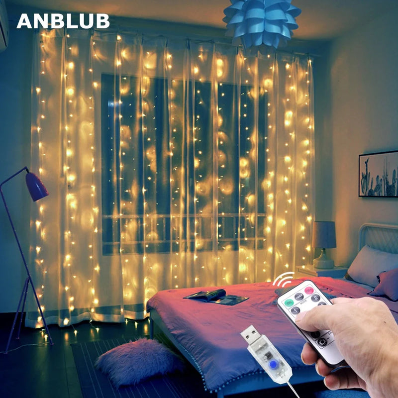 Egonex 300 Ledli 10 Sarkıt Perde Led Işık-8 Fonksiyon, Uzaktan Kumandalı, 3x3 Metre