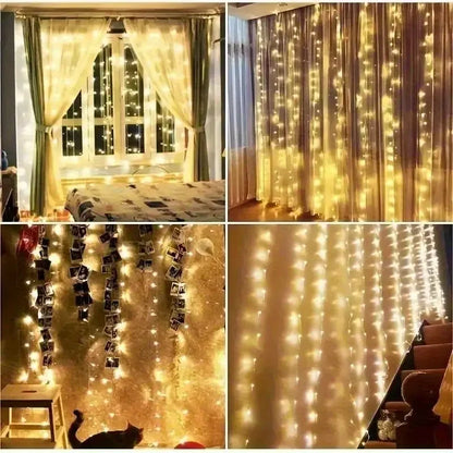 Egonex 300 Ledli 10 Sarkıt Perde Led Işık-8 Fonksiyon, Uzaktan Kumandalı, 3x3 Metre