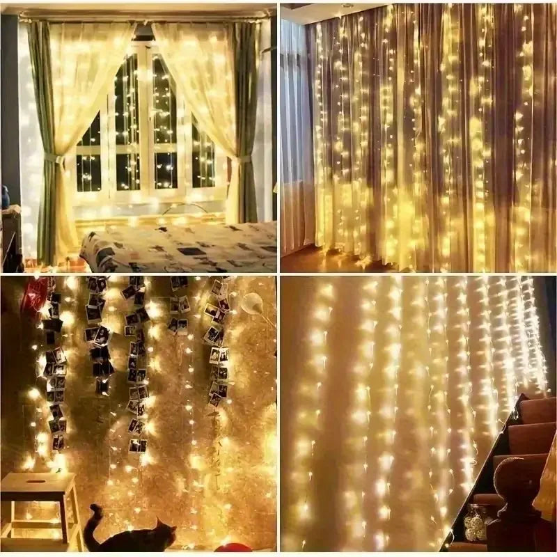 Egonex 300 Ledli 10 Sarkıt Perde Led Işık-8 Fonksiyon, Uzaktan Kumandalı, 3x3 Metre