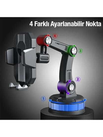 Egonex 360 Derece Dönebilen Ayarlanabilir Araç Içi Vantuzlu Telefon Tutucu