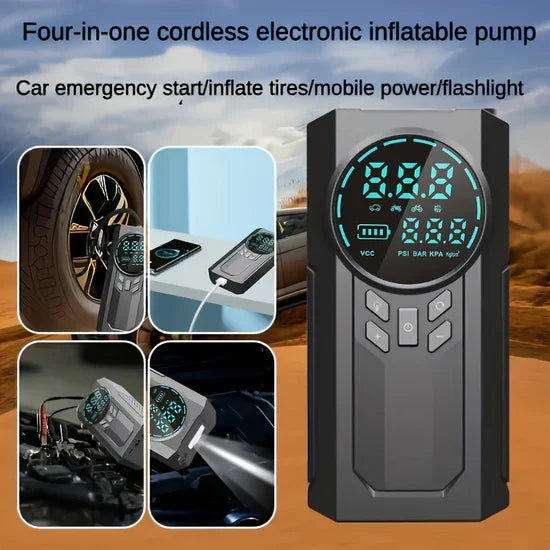 Egonex 4’ü 1 Arada Lastik Şişirici – Akü Takviyesi – Powerbank – Led Işık