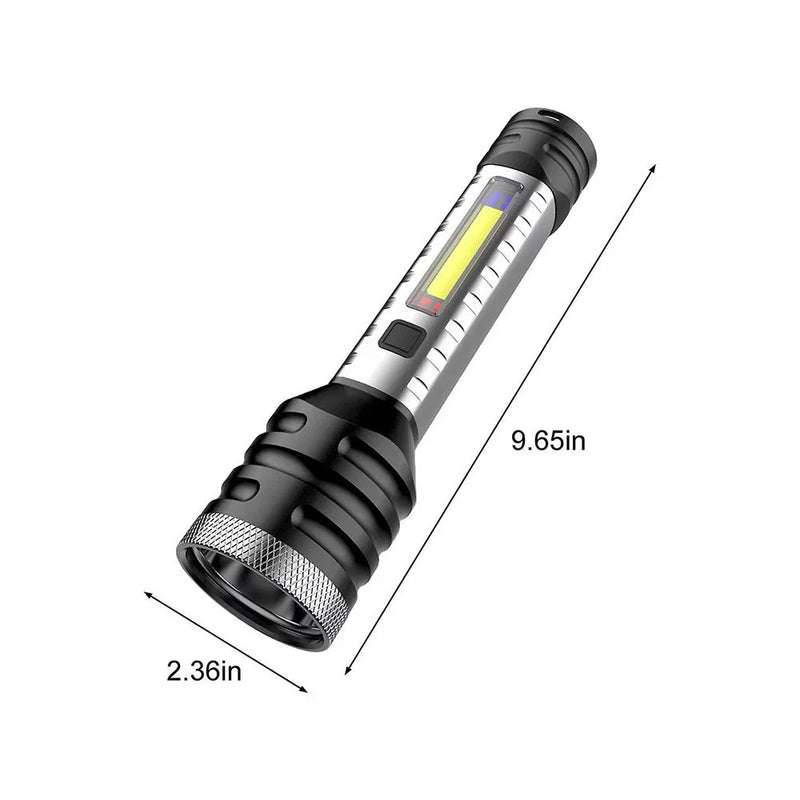 Egonex 5w Cob Ve Led Şarj Edilebilir El Feneri - Siyah