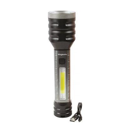 Egonex 5w Cob Ve Led Şarj Edilebilir El Feneri - Siyah