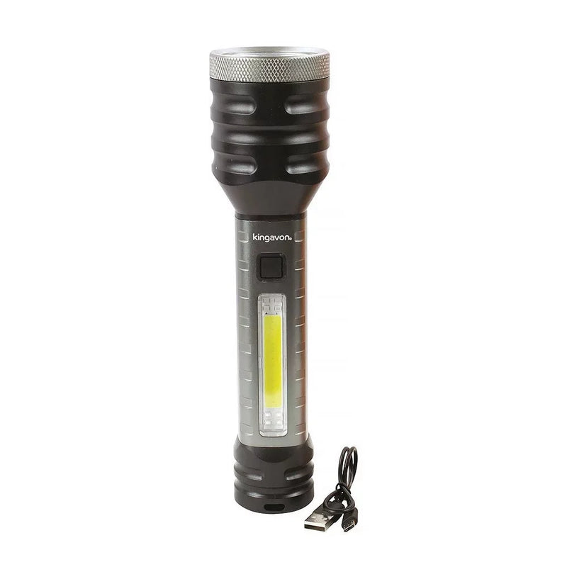 Egonex 5w Cob Ve Led Şarj Edilebilir El Feneri - Siyah