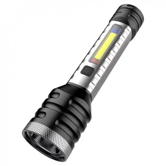 Egonex 5w Cob Ve Led Şarj Edilebilir El Feneri - Siyah