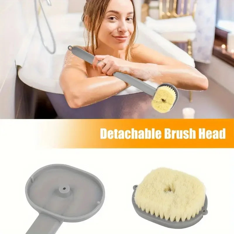 Egonex Duş Jeli Hazneli Uzun Saplı Banyo Sırt Fırçası