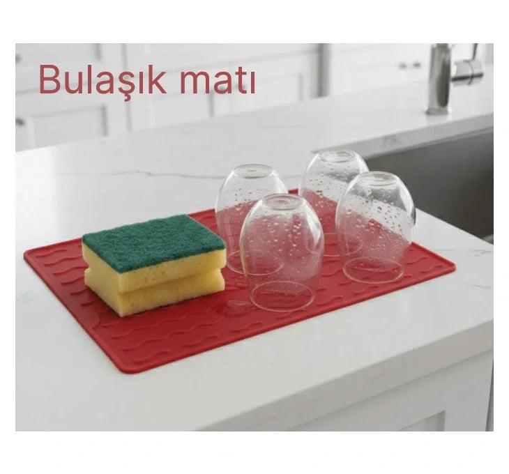 Egonex Silikon Bulaşık Kurulama Matı 30*40 Cm Gıdaya Uygun Uzun Ömürlü