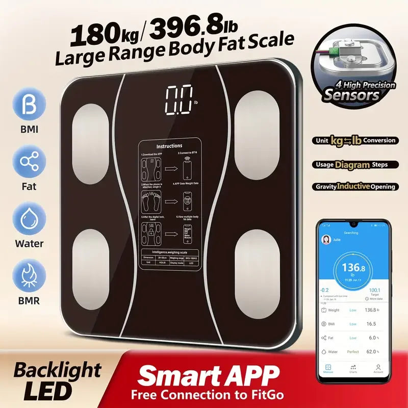 Egonex Siyah Akıllı Dijital Baskül Fs-550