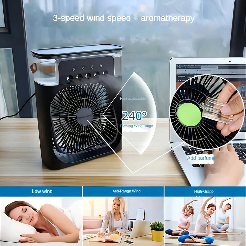 Egonex Taşınabilir Vantilatör Su Soğutmalı Masaüstü Usb Fan