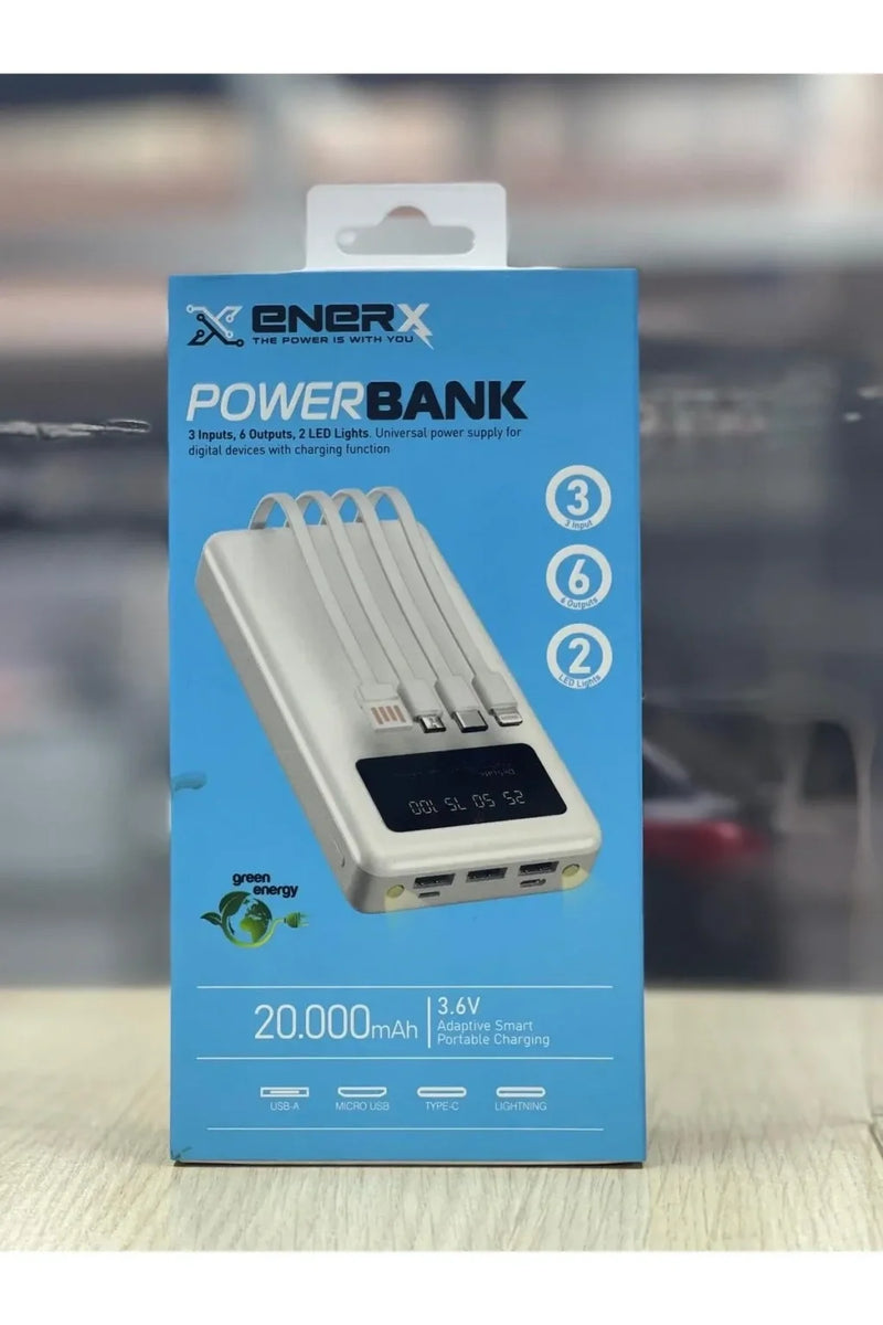 Enerx Enr-p20dc 20000 Mah 2.1 Amper Dahili Kablolu Powerbank Siyah