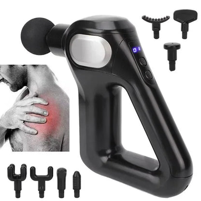 Fascial Gun Kh-750 Gri Lcd Sporcu Egzersiz Masaj Aleti 8 Başlıklı