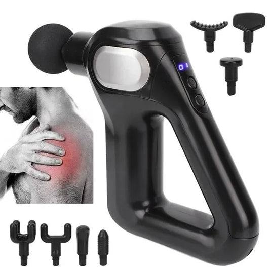 Fascial Gun Kh-750 Gri Lcd Sporcu Egzersiz Masaj Aleti 8 Başlıklı