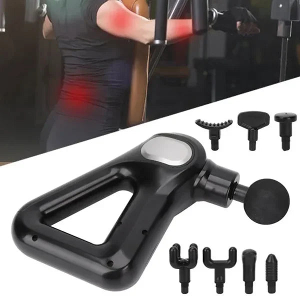 Fascial Gun Kh-750 Gri Lcd Sporcu Egzersiz Masaj Aleti 8 Başlıklı