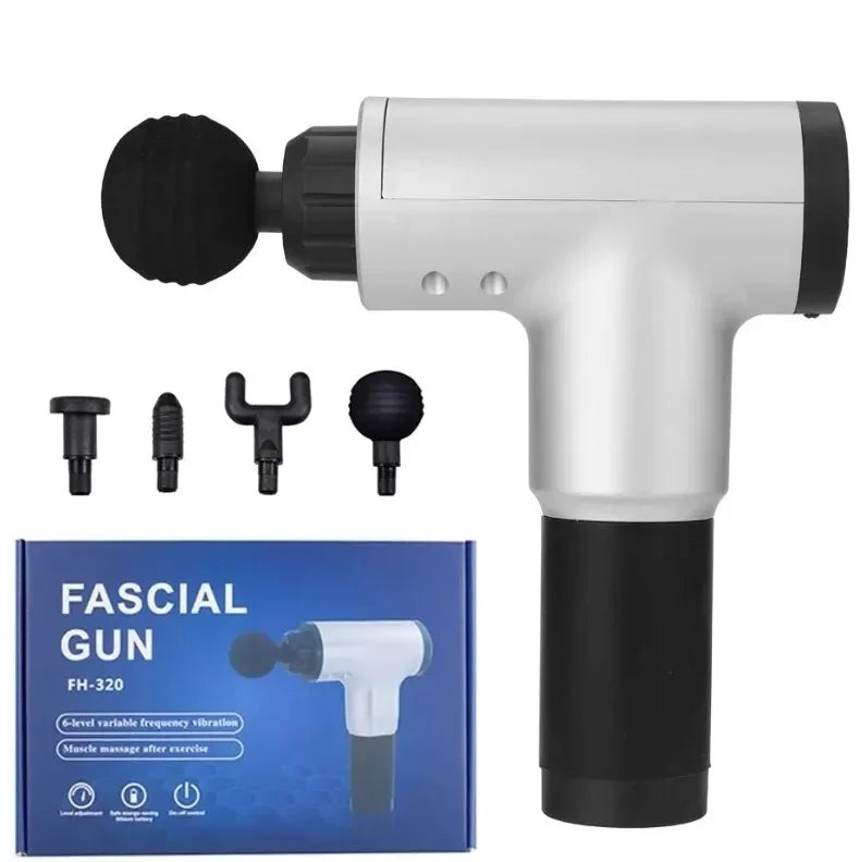 Fascial Gun Rh-320 6 Kademe Hız Ayarlı, 4 Parça Başlıklı, Usb Şarjlı, Masaj Tabanca Aleti