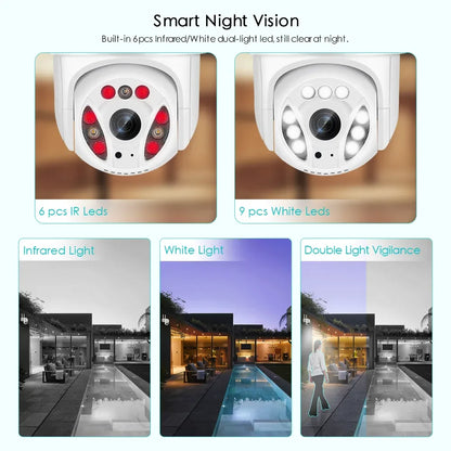Full Hd 1080p Ip66 Wifi Akıllı Haraket Sensörlü Takip 4x Zoom Su Geçirmez Ip Kamera
