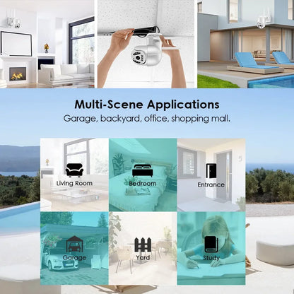 Full Hd 1080p Ip66 Wifi Akıllı Haraket Sensörlü Takip 4x Zoom Su Geçirmez Ip Kamera
