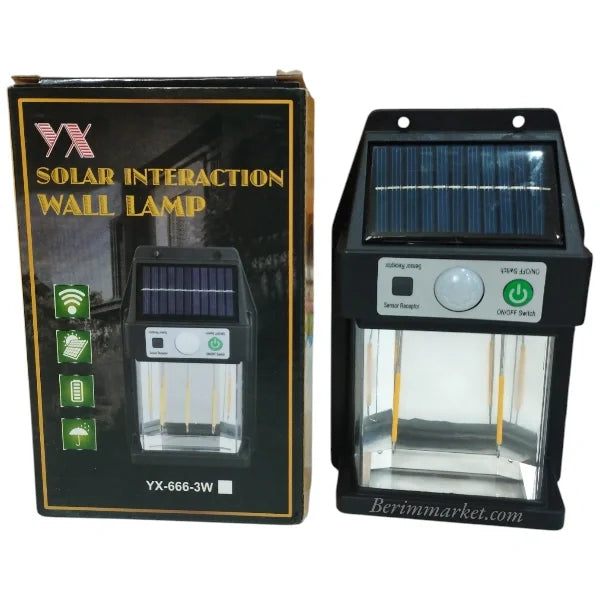 Güneş Enerjili Duvar Lambası Yx-666 3w
