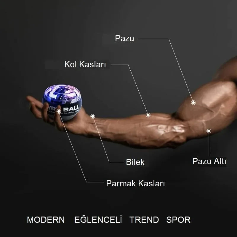 Gyro Ball El Bilek Egzersiztopu Otomatik Jiroskop Kol Kuvvet Spor Ekipmanı