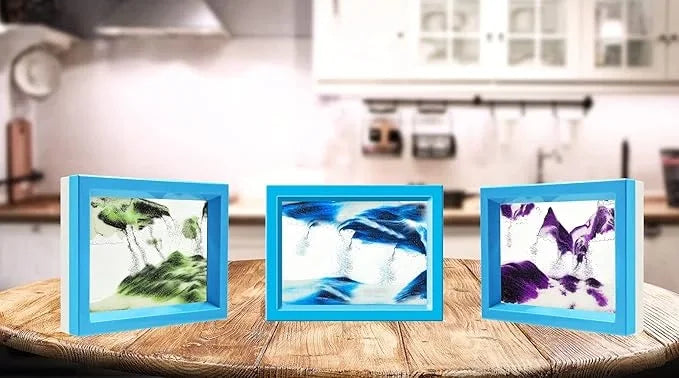 Hareketli Kum Resim İllüzyon Doğal Manzara 2 Yüz Çerçeveli 3d Görüş Masaüstü Sanat Aynalı