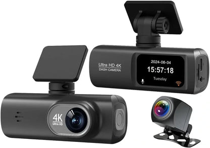 Hd Araç Kamerası Çift Yönlü Dash Cam 4k Uhd Ön Ve 1080p Fhd Arka Kameralı Wifi