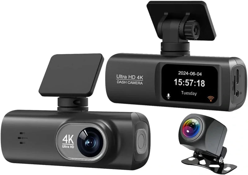 Hd Araç Kamerası Çift Yönlü Dash Cam 4k Uhd Ön Ve 1080p Fhd Arka Kameralı Wifi