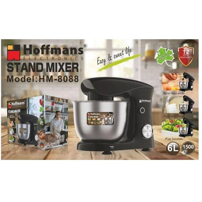 Hoffmans 6 Litre Hamur Yoğurma Makinesi - Siyah