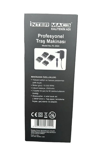 İnter Mac3 İntermac Tc-2024 Profesyonel Çelik Bıçak Ve Gövdeli Tıraş Makinesi