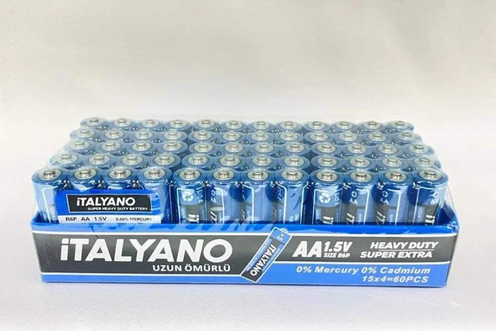 Italyano 1.5v Aa Kalem Pil 15x4 'lü 60 Adet