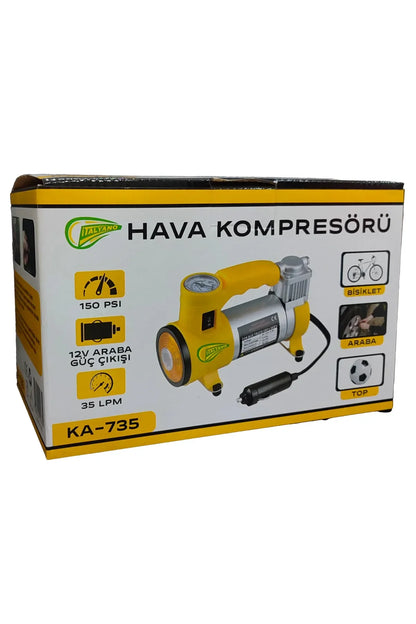 Italyano Elektrikli Araba Lastik Şişirme / 150 Psı - 12v / Taşınabilir Metal Hava Kompresörü