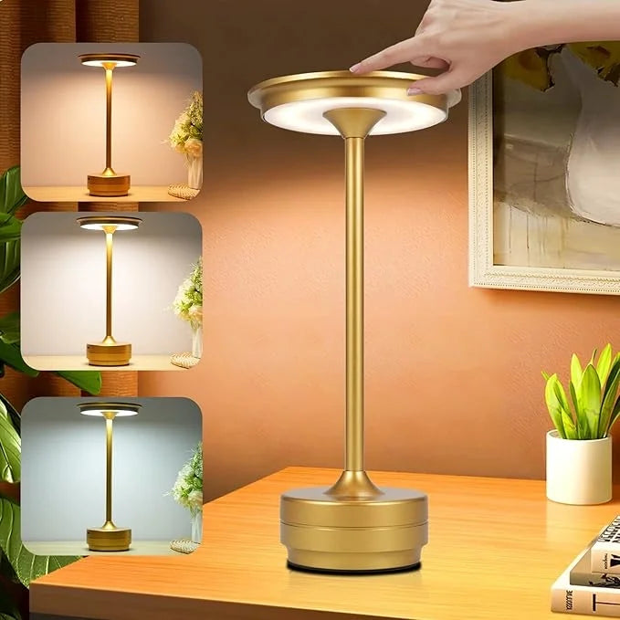 Kablosuz Led Masa Lambası 4000mah Pilli Dokunmatik Kontrollü Led Masa Lambası Komodin Lambası 3 Farklı Işık Rengi Kademesiz Kısılabilir Şarj Edilebilir Bar Restoran Kafe Yatak Odası İçin