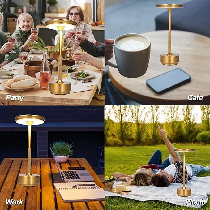 Kablosuz Led Masa Lambası 4000mah Pilli Dokunmatik Kontrollü Led Masa Lambası Komodin Lambası 3 Farklı Işık Rengi Kademesiz Kısılabilir Şarj Edilebilir Bar Restoran Kafe Yatak Odası İçin