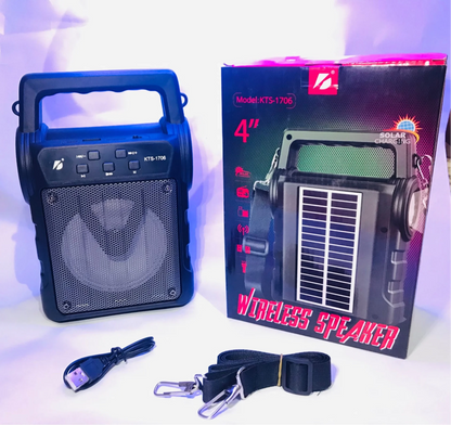Kts-1706 Taşınabilir Güneş Enerjili Fenerli Bluetooth Hoparlör